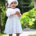 Diinna - Megzta krikštynų suknelė