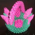 origami: spalvotas krepšelis