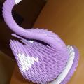 origami: violetinė gulbė