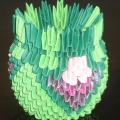origami: žalias krepšelis