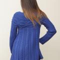 Mėlynas susegamas megztinis