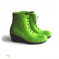 RitaJfelt - Veltinio batai / felted boots GREEN