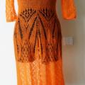 Virbaliukas - Oranžinė plona megzta suknutė S dydis
