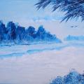 colibri - mėlynai baltas peizažas