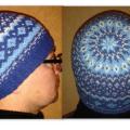 Knitfinity - Mėlyna raštuota kepurė
