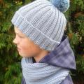 Knitfinity - Šilta kepurė su bumbulu ir šalikas