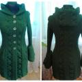 Knitfinity - Žalias pyniuotas paltas