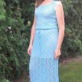 Knitfinity - Žydra ilga suknelė