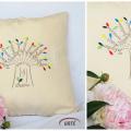 Šeimos medis - dekoratyvinė pagalvėlė - dovana tėvams vestuvių proga