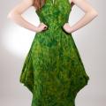 veilokine - Vilnos ir šilko žalia suknelė
