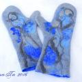 Alginta - Pilkų mėlynų atspalvių pirštinės