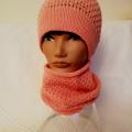 Aushra - Šilta rožinė kepurė ir mova