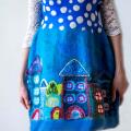 fancycolor - Veltinio suknelė/serafanas "Linksmeiji namukai"