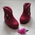 ingosartele - Mergaitiški rožiniai veltinio batai