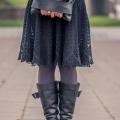 Knitfinity - Kiauraraštis juodas sijonas