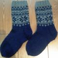 Knitfinity - Tamsiai mėlynos kojinės