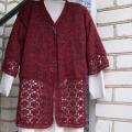 rubinaite - Burgundiskas ilgas megztinis