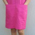 stinga - Rožinė lininė suknelė