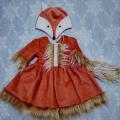 baltabalta - Lapės, laputės karnavalinis kostiumas mergaitei; velvetas