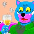 Batuotas Katinas namie Naujųjų metų dieną baiginėja gerti vakarykštį šampaną