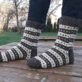 Knitfinity - Dryžuotos vilnonės kojinės
