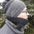 Knitfinity - Pilka kepurė su mova