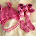 Knitfinity - Rožinis zuikučių komplektukas