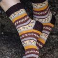 Knitfinity - Rudeninių spalvų kojinės