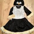 Vaikiškas karnavalinis pingvinukės kostiumas mergaitei