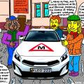 Vienaturtis - Vyriškis Usūrinis Kumštis ir jo vėl draugė Vilma mieste pradėjo kartu mokytis vairuoti automobilį