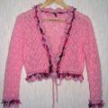 Rožinis trumpas megztinis