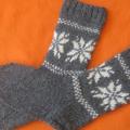 baltabalta - Raštuotos vilnonės kojinės