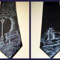 Šilkinis kaklaraištis, tapyba ant šil
