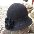 Veltinio skrybėlė "Su gėlė "